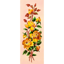 canevas antique roses jaunes 25x60cm