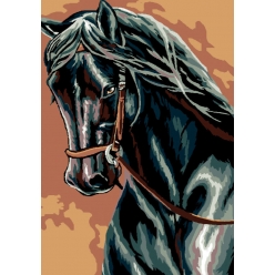 canevas antique cheval 32x50cm