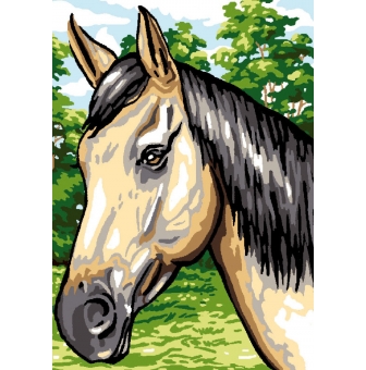 canevas antique cheval 32x50 cm