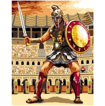 canevas antique gladiateur mimo verde 50x65cm