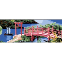 canevas antique pont japonais 30x65cm