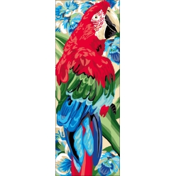 canevas antique perroquet 30x65cm