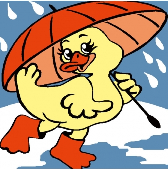 kit canevas soudan canard sous parapluie 25x25cm