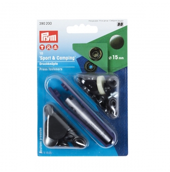 10 boutons pression sport et camping bruni 15mm